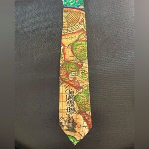Appointed Apparel polyester necktie with map/ship theme